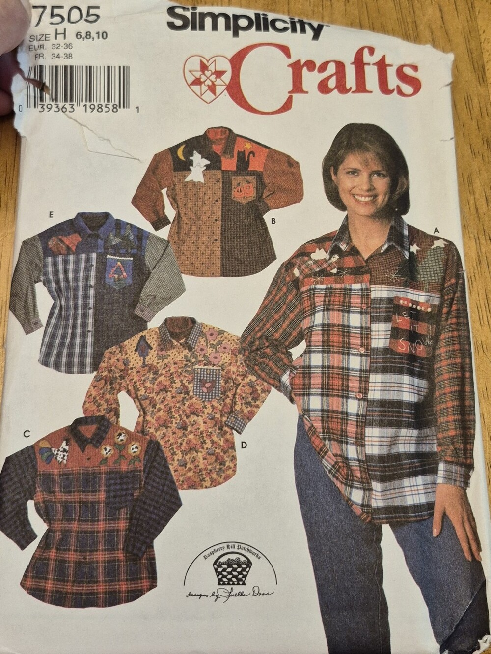 Simplicity 7505 Sewing Pattern Women's Sz 6, 8, 10 Button Up LS Shirt UNCUT
